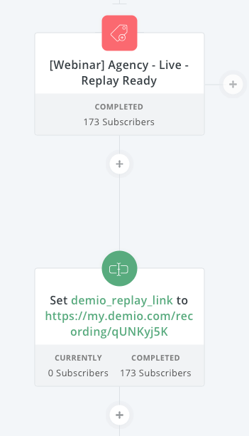 set Demio replay link in custom field